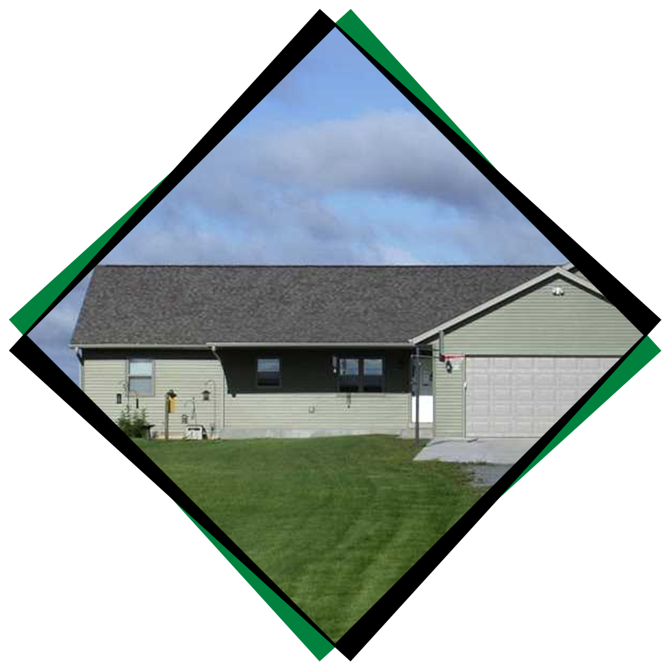 Close up of a new roof serviced by Northwood Builders